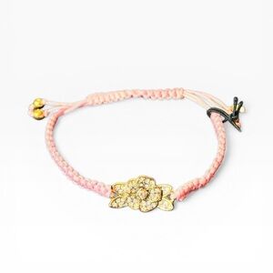 Juicy Couture Braided Pink Bracelet w Pave Rhinestone Rose. NWT BUY 2 GET 1 FREE